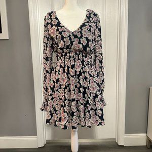 Abercrombie & Fitch Womens Long-Sleeve Smocked Waist Mini Dress Size Small